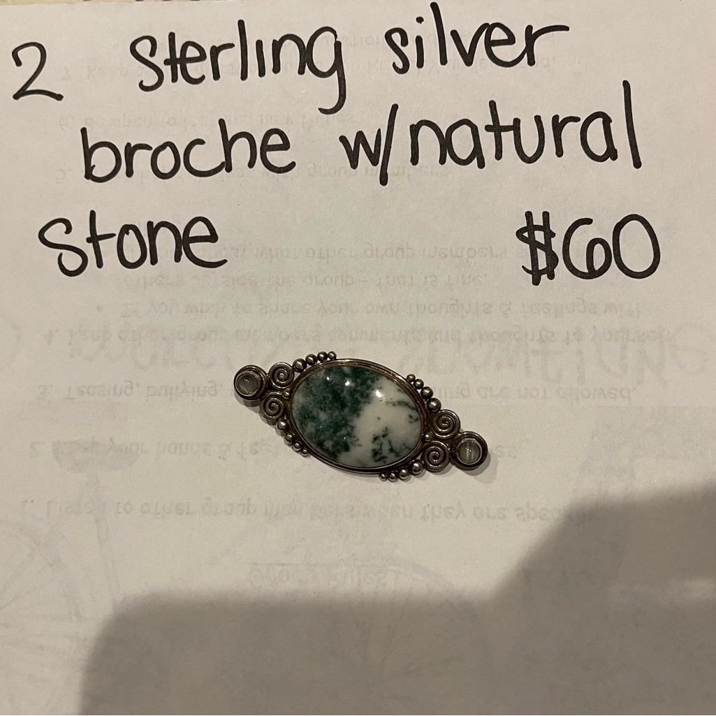 Sterling Stone Brooche